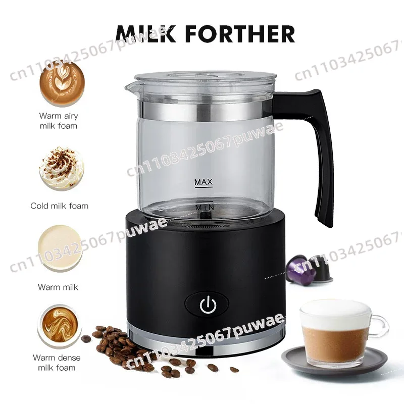 Electric Milk Frother Handheld - 家庭用小型ミルク泡立て器、取り外し可能なハンドヘルド電動ミルク泡立て器、コーヒー、ラテ、カプチーノ用の温冷混合ヒーター