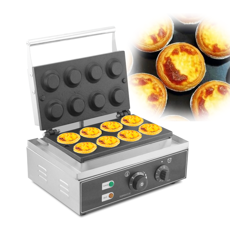 Mini Waffle Maker Machine - HPH2O 業務用ノンスティック電気エッグタルトメーカー 8個焼き エッグタルトシェルメーカー ベーキング機器 タルトレットマシン